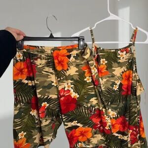Rouge Collection Tropical Camo 2-Piece Skirt Set – (Women’s 3X)